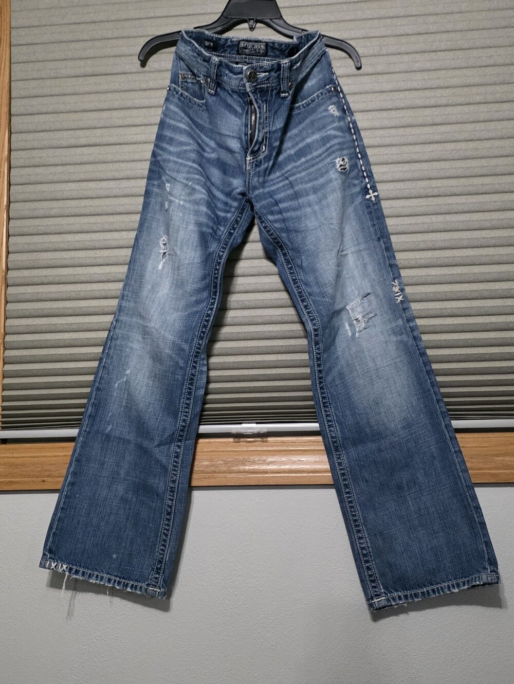 Affliction DistressedMens Blue Jeans - - Picture 2 of 8